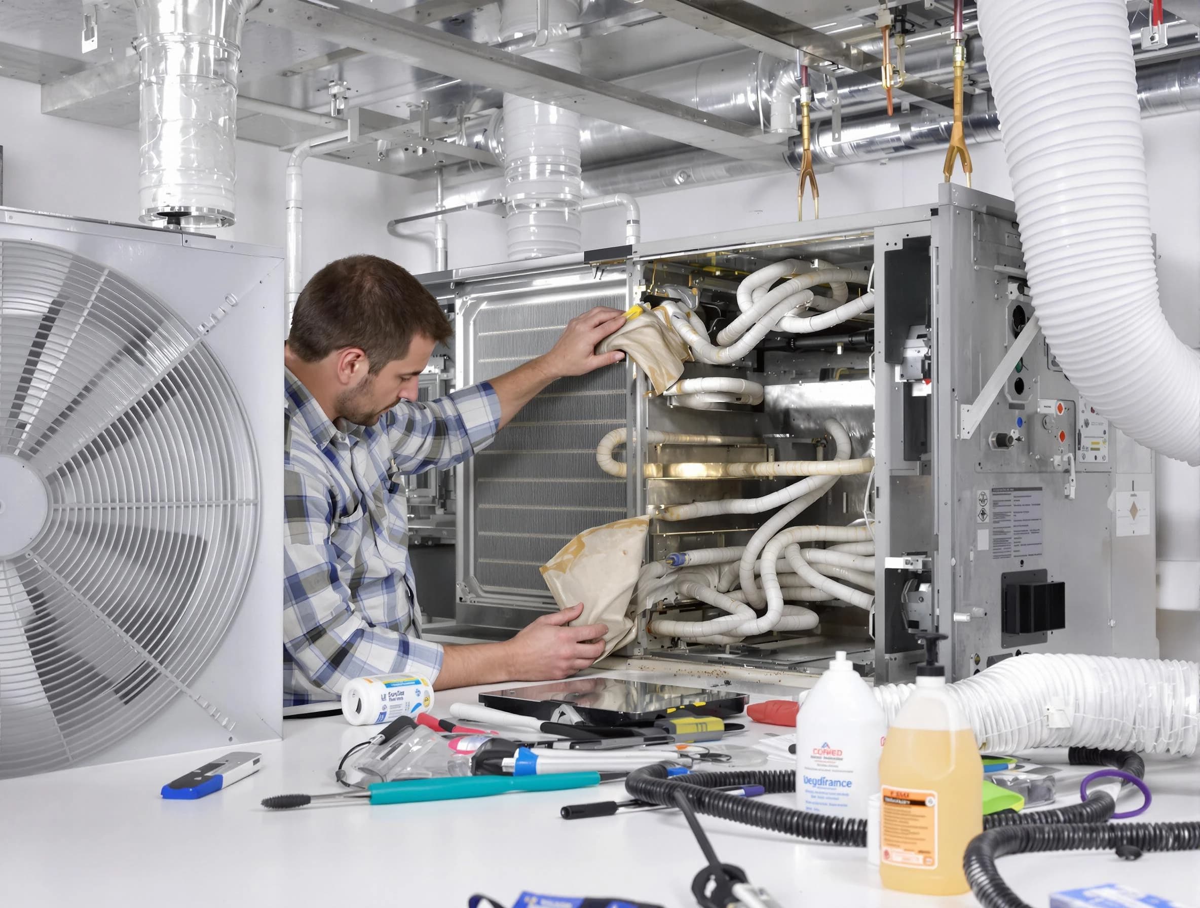 Fair Oaks Air Duct Cleaning specialist performing precision AC coil cleaning in Fair Oaks