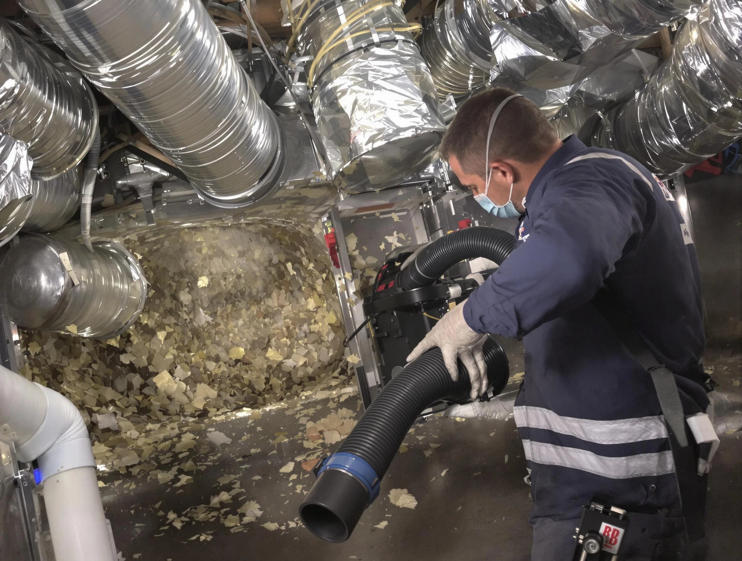 Fair Oaks Air Duct Cleaning specialist operating negative pressure cleaning equipment for thorough duct maintenance in Fair Oaks