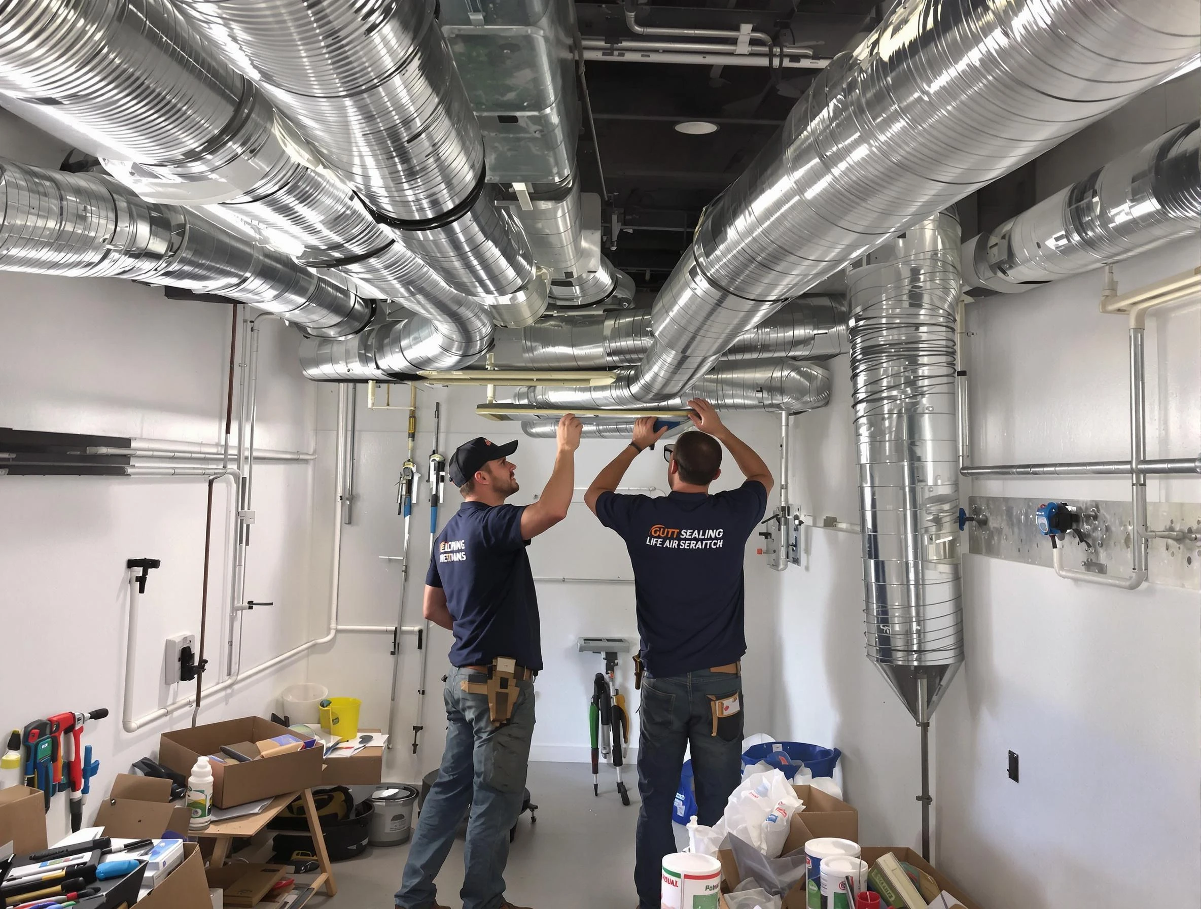 Fair Oaks Air Duct Cleaning technician applying professional duct sealing solutions in Fair Oaks